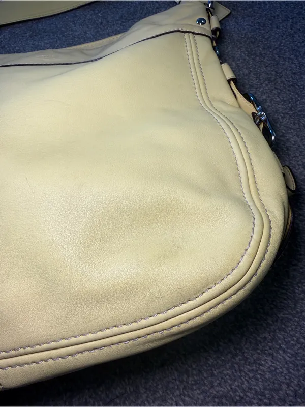 Vintage Coach Zoe Large Leather Hobo Buckle Shoulder Bag F12669 in Yellow - Image 3