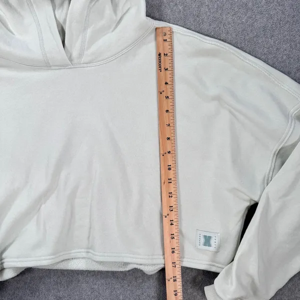 Savage Fenty Cropped Hoodie Sweatshirt Womens Large Light Green Cozy Lounge - Image 5