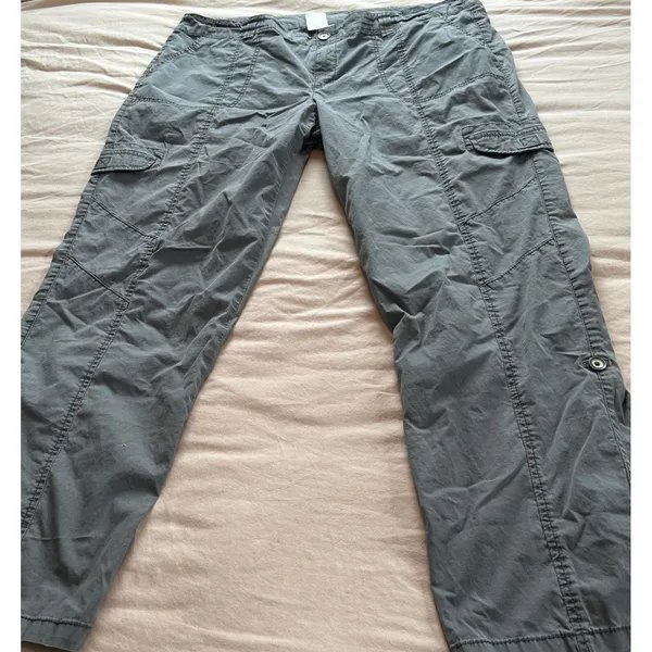 Great Northwest Indigo Womens Gray Cargo Pants Size 18W Roll Tab Utility Pants - Image 15