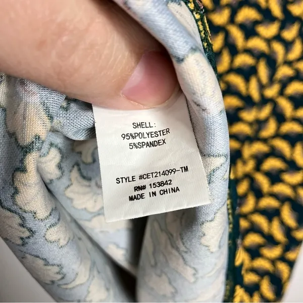 Mellóday puffed sleeve blouse green, yellow‎ size small - Image 7