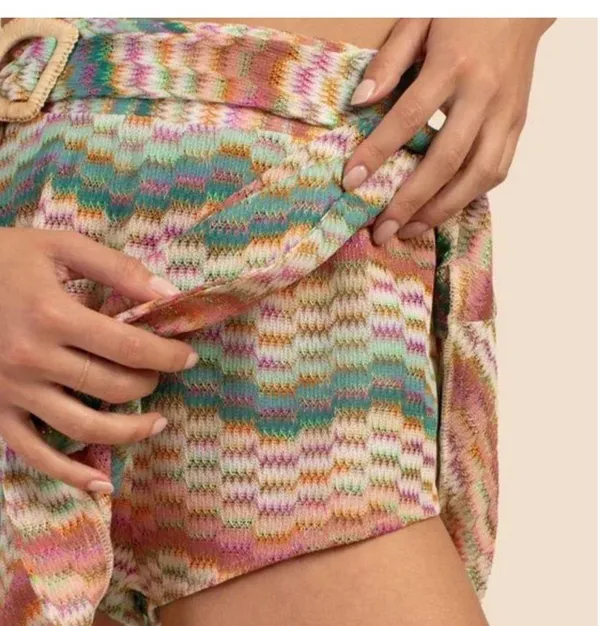 NWT Trina Turk Mirage Crochet Belted Skirt with Shorts Size Medium - Image 2
