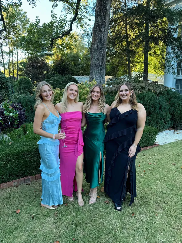 green satin midi dress - Image 3