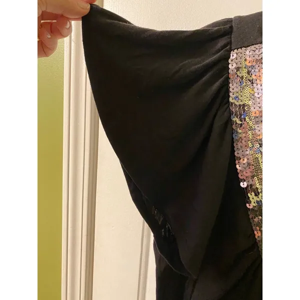 Black Sequin u neck top Size L Y2K Size L - Image 3