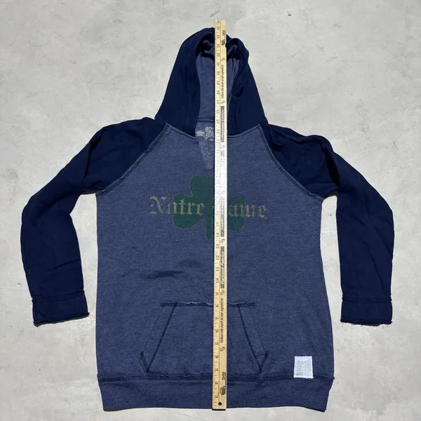 Retro Brand Notre Dame Pullover Hoodie Women's Size M Blue USA MADE Sweatshirt - Image 4