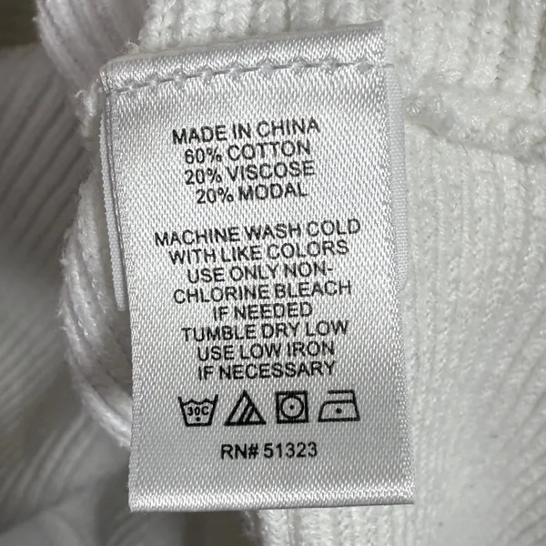 Revolve 1 State Balloon Sleeve V-neck Ribbed White Sweater W2264 Sz XL - Image 6