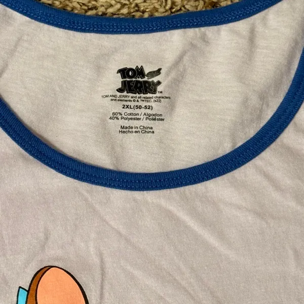 Tom and jerry white tank Purple Size M - Image 2