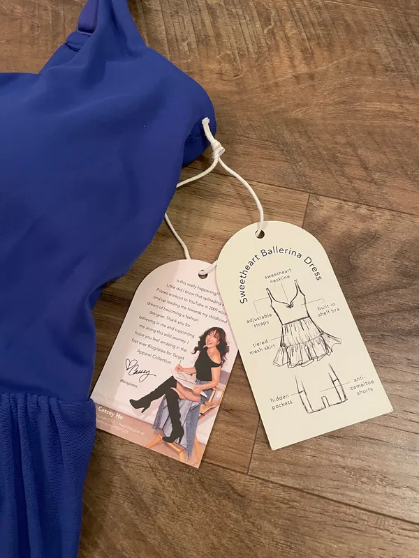 NWT! Blogilates Target X Popflex Viral Sweetheart Ballerina Dress Royal Blue Med - Image 6