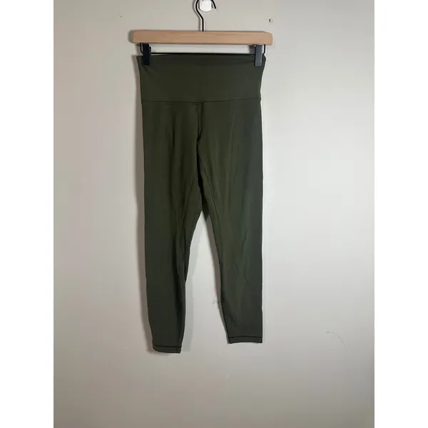 Lululemon Align Pant II 25" Leggings Dark Olive Green High Rise Nulu Size 6 - Image 4