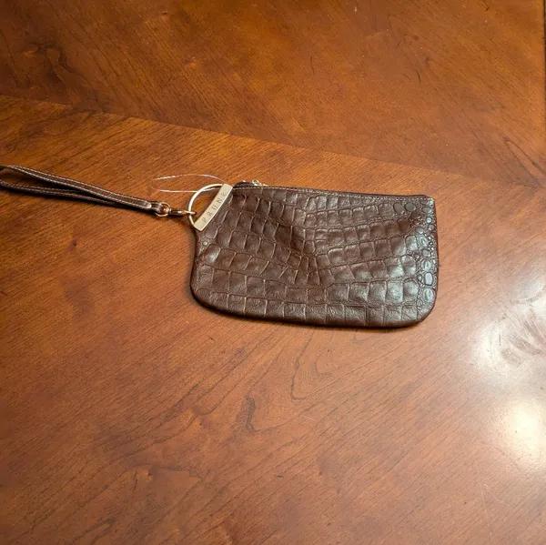 Prune Leather Wristlet Brown - Image 5