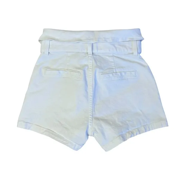 LE JEAN REVOLVE High Rise Lola Mini Shorts White Wash Front Tie Belted Sz 25 - Image 5