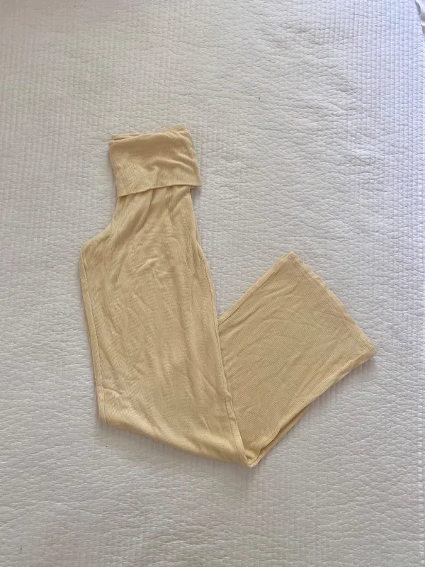 Ultra Flirt Butter yellow foldover lounge pants - Image 2