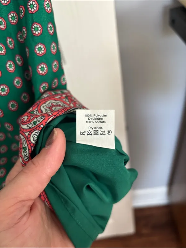 J. Crew Green Printed Short Sleeve Shift Dress - Image 3