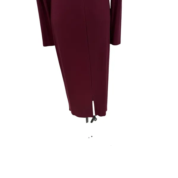 Marine Layer Lexi Mockneck Midi Dress Merlot Ribbed‎ Tencel Soft Stretch Large - Image 9