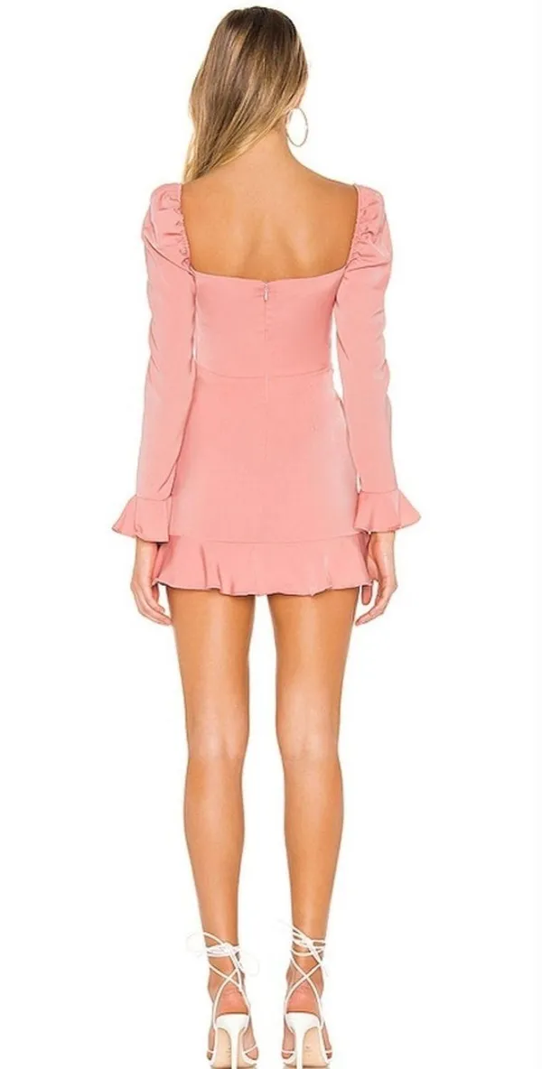 MORE TO COME Khloe Ruffle Sleeve Mini Dress in Blush Medium - Image 2