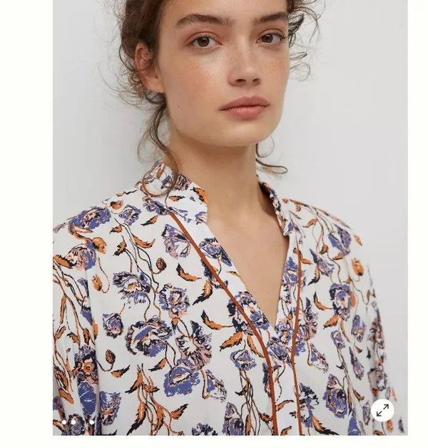 Anthropologie Porridge Keegan Ruffled Floral Babydoll Blouse Small Long Sleeve - Image 3