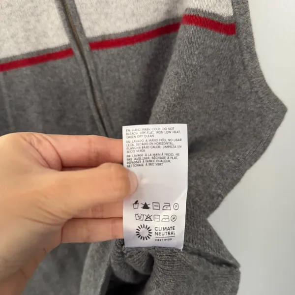 Reformation Large Esti Cashmere Sweater Vest Moto‎ Stripe Grey Fall Winter Ski - Image 8