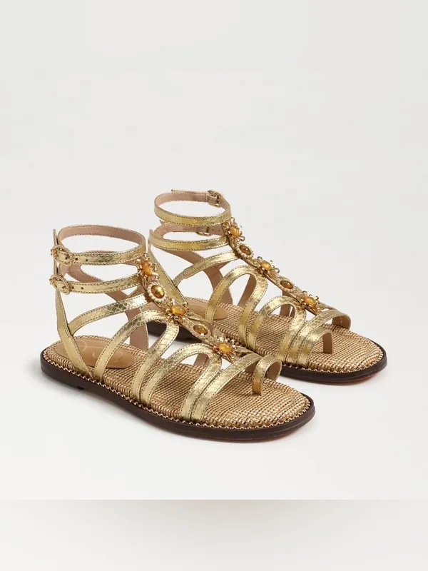 Sam Edelman Tianna Gladiator Sandal Gold Size 7.5 New Without Box - Image 2