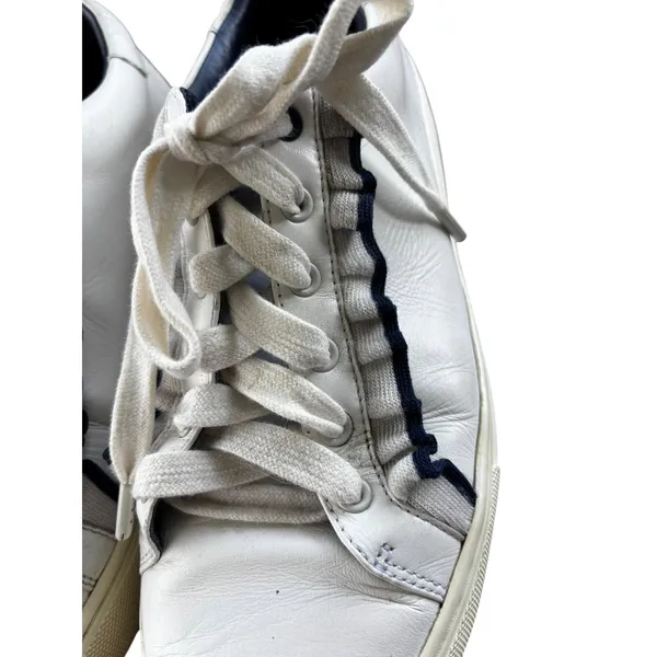Tory Burch Sport‎ Ruffle Howell Court Sneakers 9 White Navy Leather Athletic - Image 7