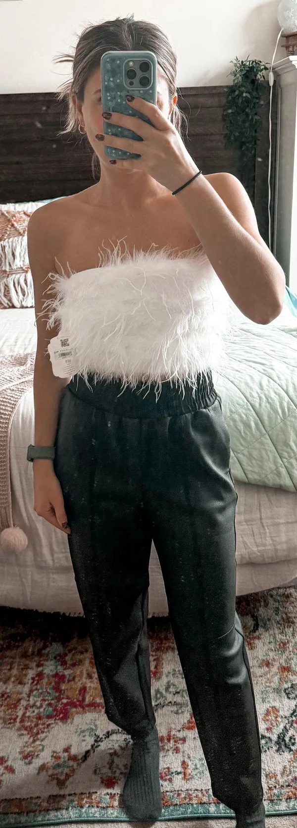 Altar'd State White Feather Strapless Top - Image 2
