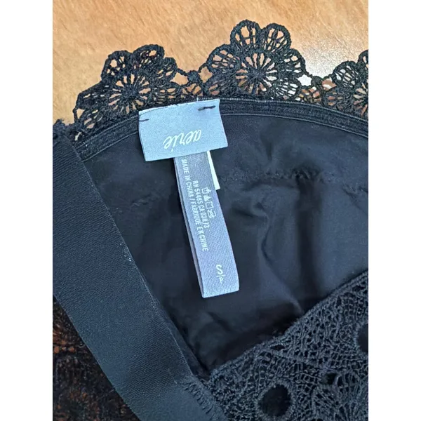 Aerie‎ Bralette Womens Black Crochet Lace Halter Racerback S - Image 4