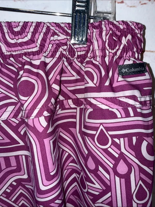 Columbia Womens XL Geometric purple board shorts pull on lightweight pockets - Image 4