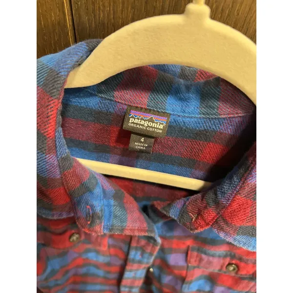 Patagonia Women's Sz 4 Flannel Long‎ Sleeve Organic Cotton Plaid Shirt - Image 2