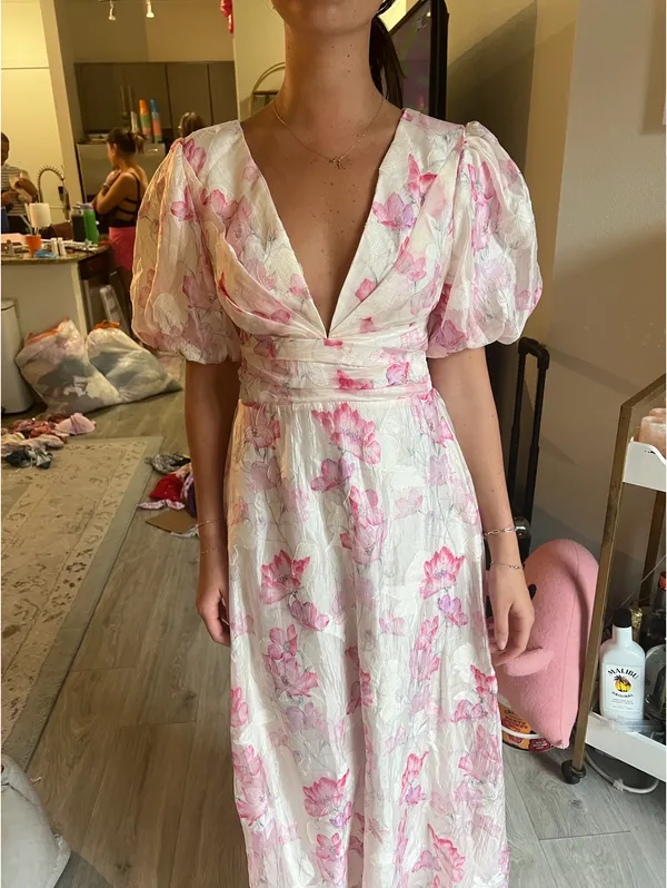Hello Molly Pink Floral Maxi Dress - Image 2