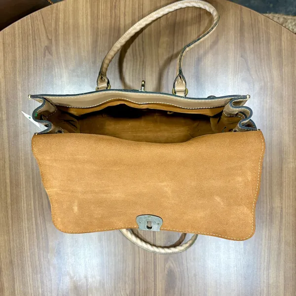Patricia Nash Vienna Leather Satchel Bag - Tan (Immaculate Interior) - Image 6