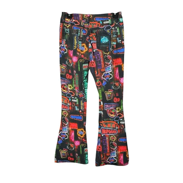 Hello Kitty X Dolls Kill Pixel‎ City Jeans Small Teen Neon Sign Sanrio #T12-8 - Image 3