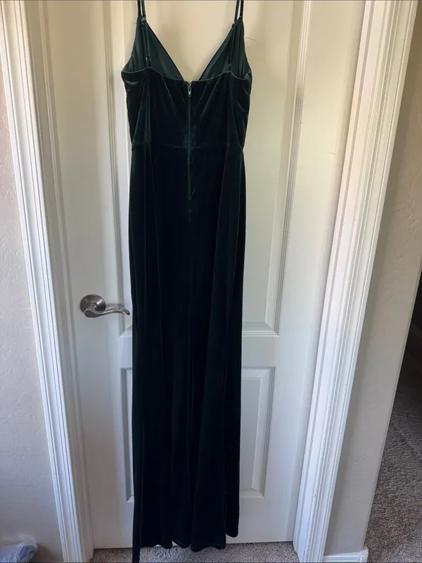 Windsor Emerald Green Velvet Cowl Neck Slip Dress / H18 - Image 5