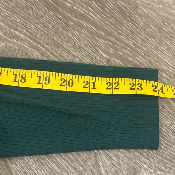 Abercrombie & Fitch Emerald Green Ribbed Ruched Long Sleeve Mini Shirt Dress XL - Image 10