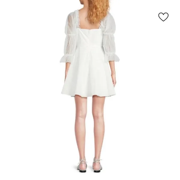 Amanda Uprichard Lalita Organza Puff Sleeve Mini Dress White NWT XS - Image 7