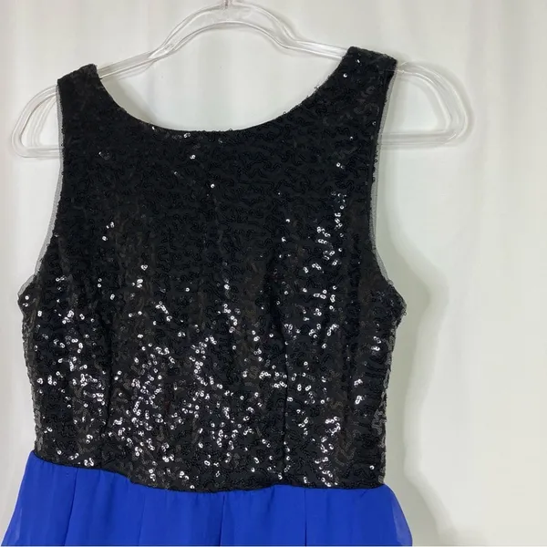 B.Darlin Junior's Black and Blue Sequin Party Dress Homecoming NWT Size M - Image 2
