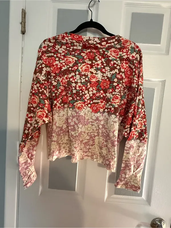 Free People Inspire Floral Printed Layer in Faded Poppy Red - Image 3