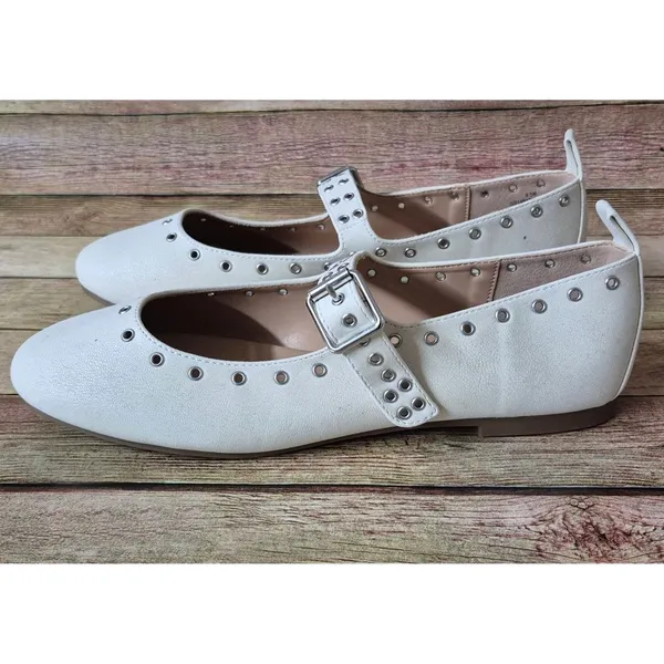 NWOT MIA Ulani Mary Jane Ballet Womens Off White Flats Casual Size 8.5M Grommet - Image 7