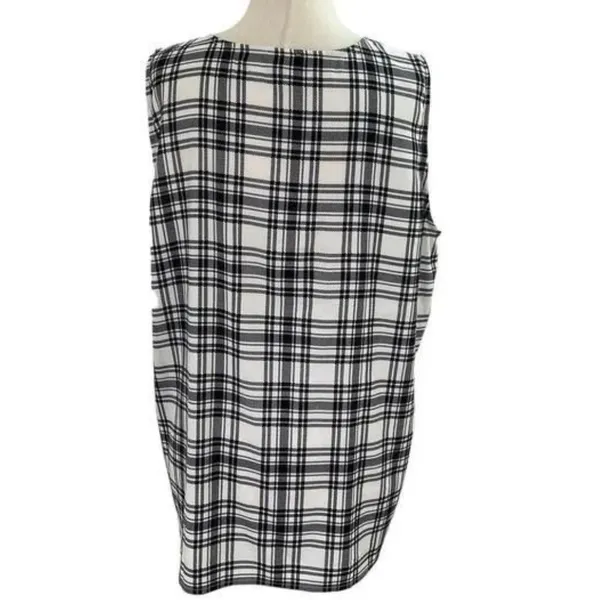 Ann Taylor size medium Checkered plaid Sleeveless Blouse - Image 2
