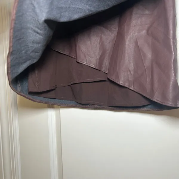 Abercrombie & Fitch Faux Leather Wrap Mini Skirt Brown XS party going out - Image 2