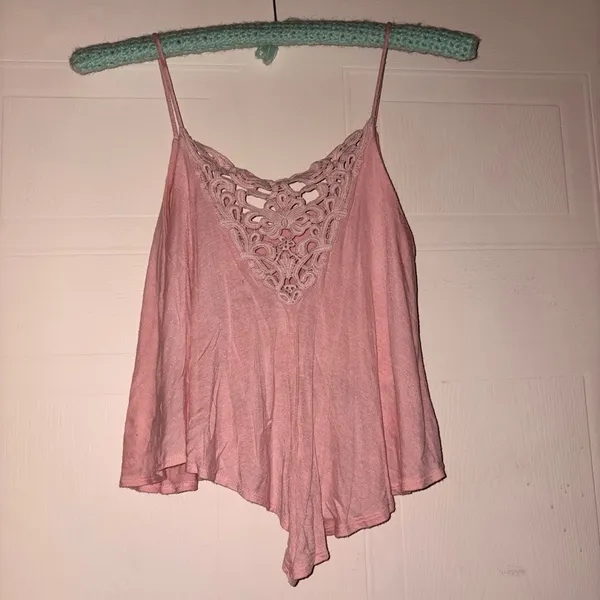 Monteau Dusty Pink Lace-Trim Flowy Camisole - Image 2