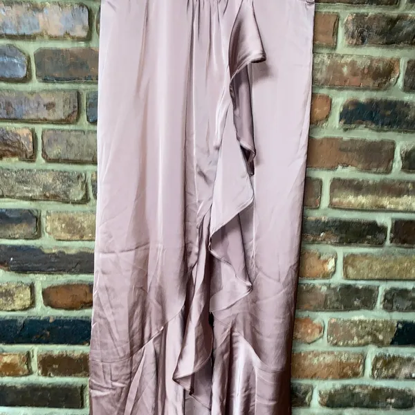 NWOT Lulu's Enchanted Moments Mauve Pink Satin Ruffled High-Low Dress Size XL - Image 5