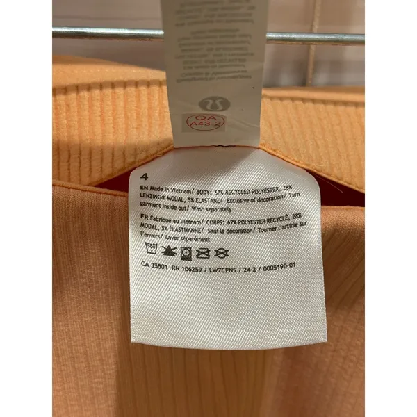 NEW Lululemon Ribbed Softstreme HR Short 2" Womens 4 Peach Bellini PCHB Shorts - Image 8