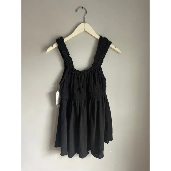 Out from Under Black Mini Babydoll Cottagecore Top Shirt S Dark Fairy Romantic - Image 4