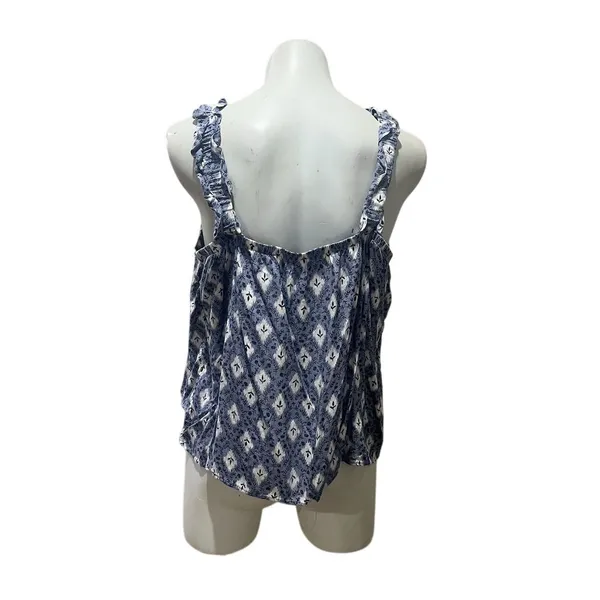 Maurices Women's Standard XL Blue Floral Ruffle Strap Swing Tank Top - Image 2