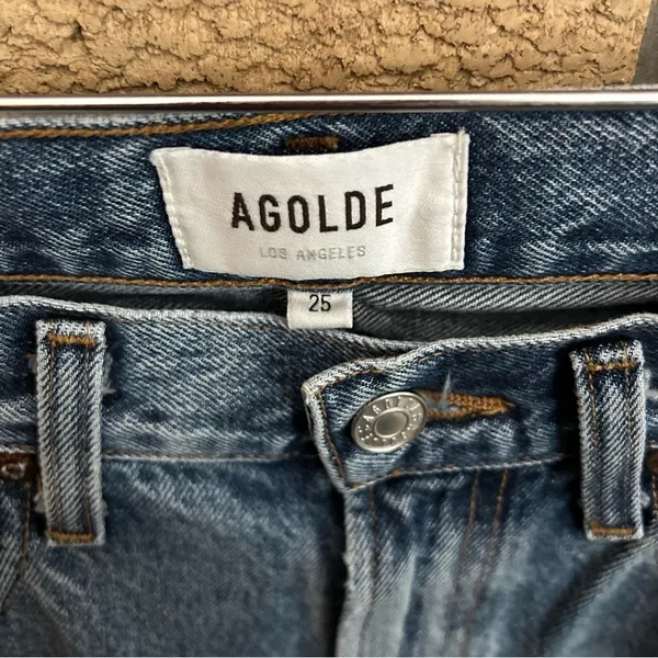 Agolde Fold Wide Leg Jeans in Navigate Size 25 Denim - Image 10