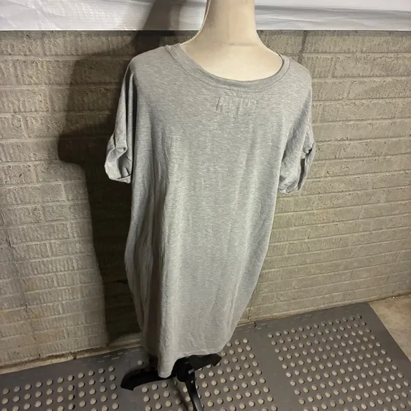 The Sweatshirt Project French Laundry‎ Gray T-Shirt Dress Cuffed Short Sleeve L - Image 5