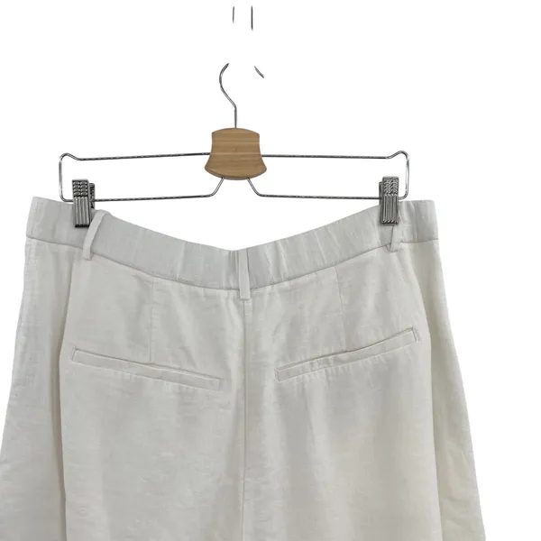 Abercrombie Sloane Tailored Shorts Linen Blend High Rise White Size 32‎ 14R - Image 7