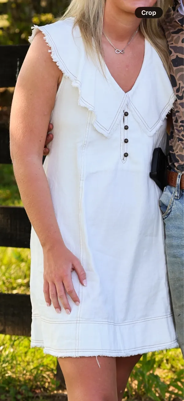 White Denim Dress - Image 2