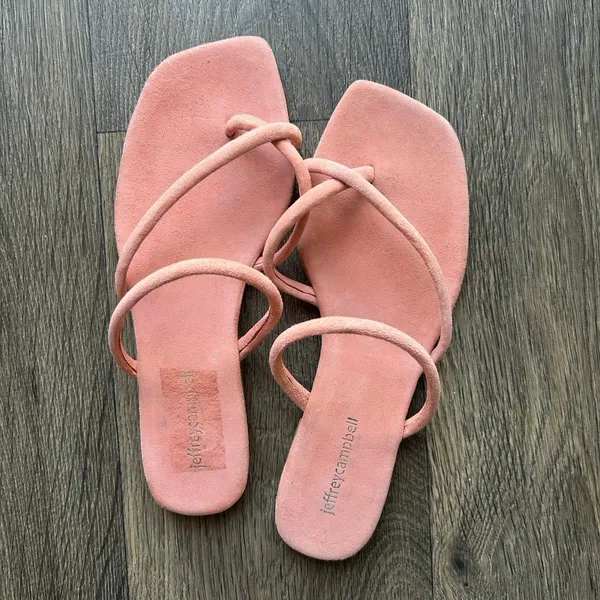 Jeffrey Campbell Orange Leather Sandals Size 7 - Image 3