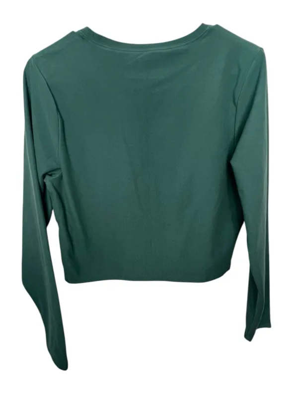 Abercrombie & Fitch Soft A&F Collection Green Cropped Fitted Long Sleeve T-Shirt - Image 4