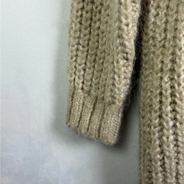 Zara Women’s Chunky Knit Wool Blend Longline Cardigan Sweater Oversized Sz S - Image 6