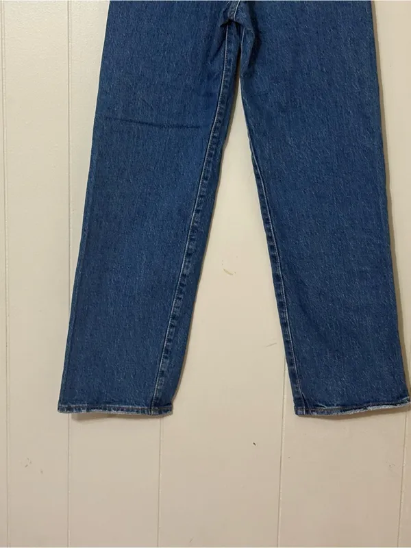 Levi’s Ribcage Straight Ankle Jeans Women’s Size 24 High Rise Button Fly Medium - Image 8
